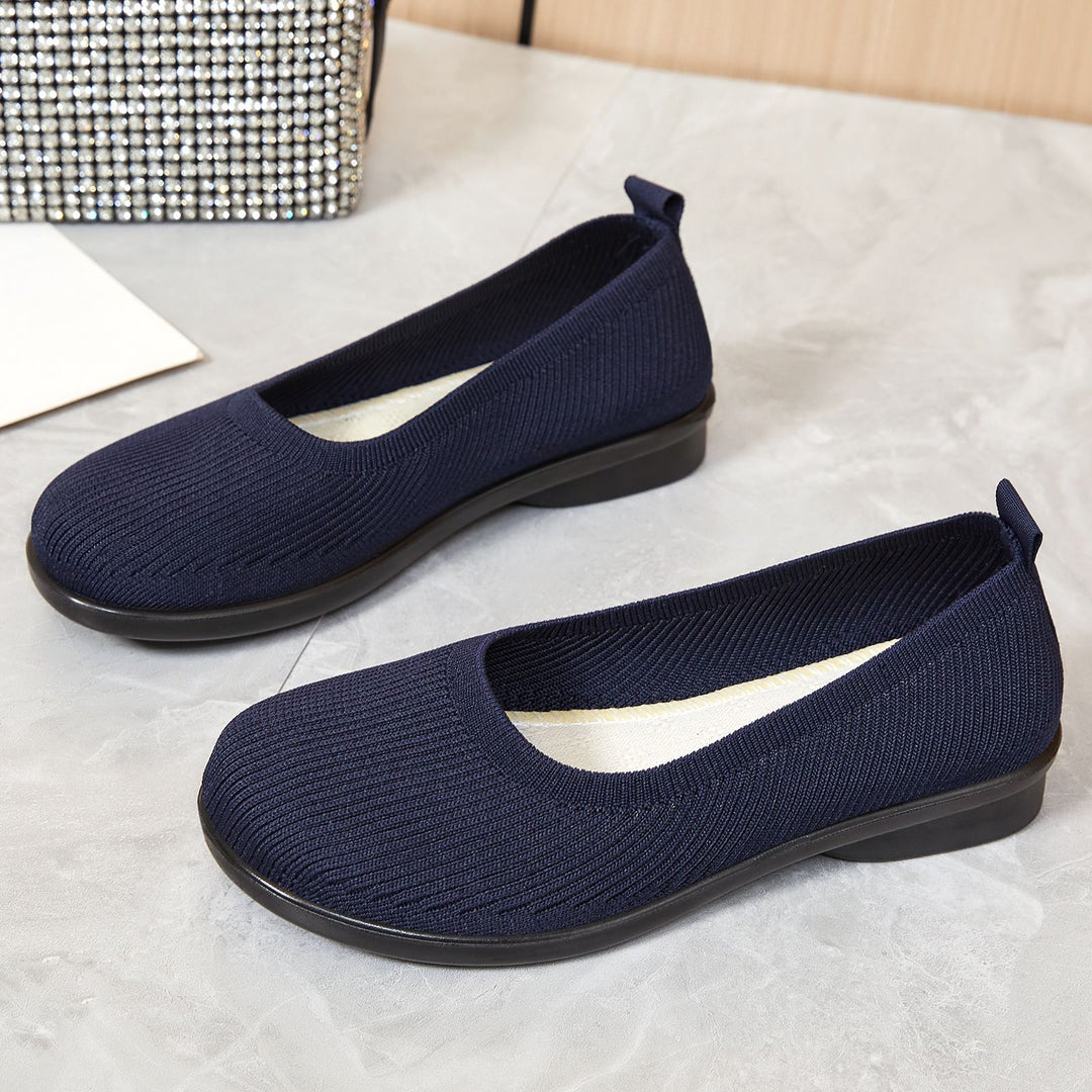 Damen bequeme Ballerinas mit elastischem Obermaterial EB
