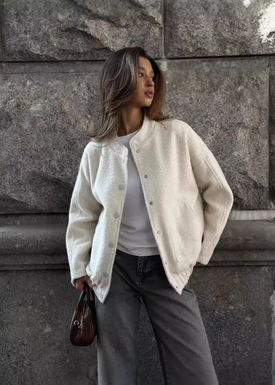 EB | Strukturiertes Fleece Snap-Button Jacke