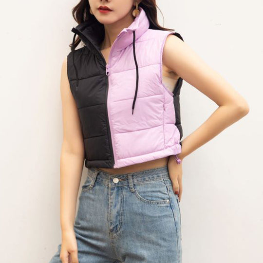 Damen Wende-Weste mit Kuschelfunktion und hohem Kragen EB