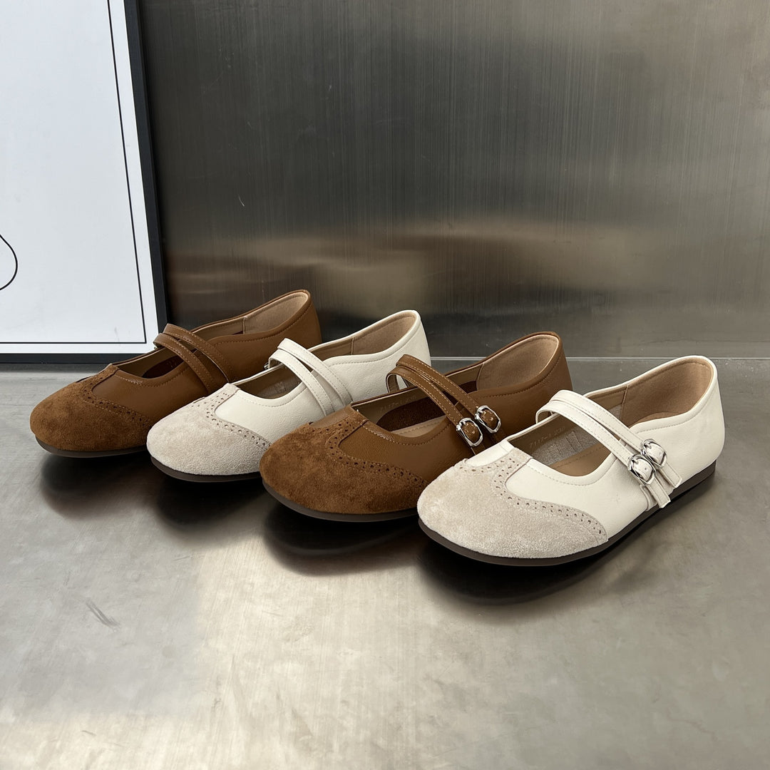 Damen elegante Ballerinas mit dekorativem Riemen und hochwertiger Verarbeitung EB