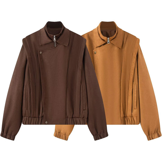Damen modische Übergangsjacke mit asymmetrischem Schnitt EB