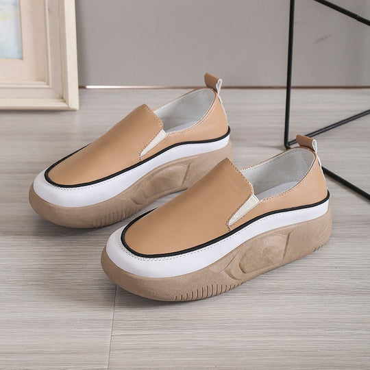Damen trendige Slip-On Sneakers mit modischem Plateau EB