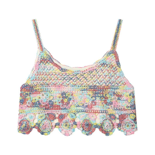 Damen gehäkeltes Oberteil im farbenfrohen Design EB