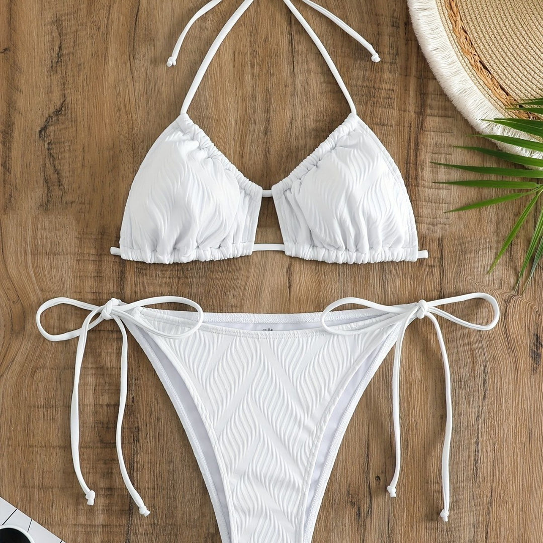 Damen Triangel-Bikini mit raffiniertem Rüschendesign EB