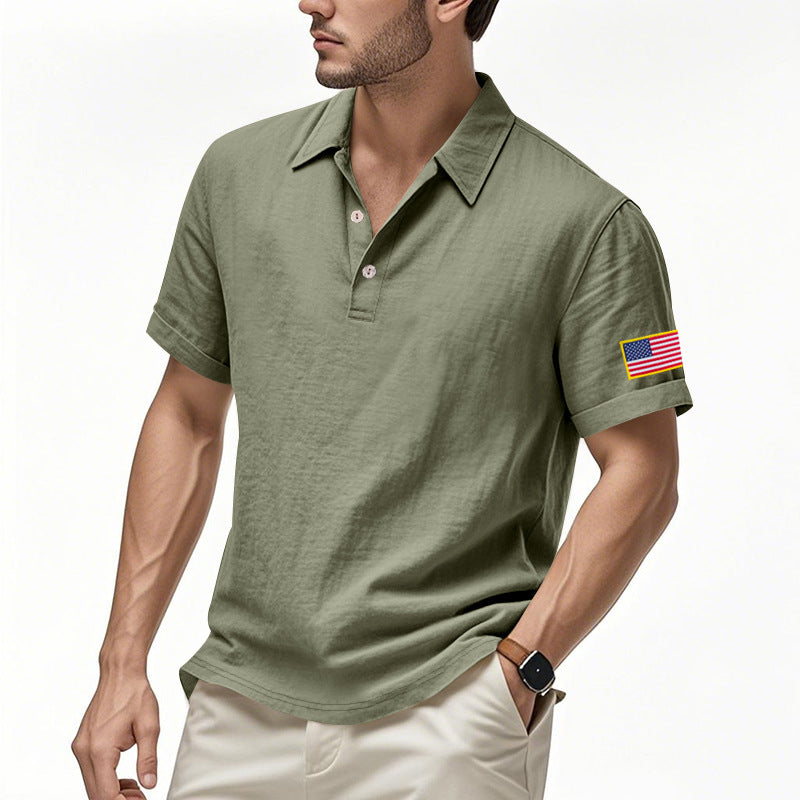 Herren Poloshirt mit strukturiertem Design und Kontrastknopf EB