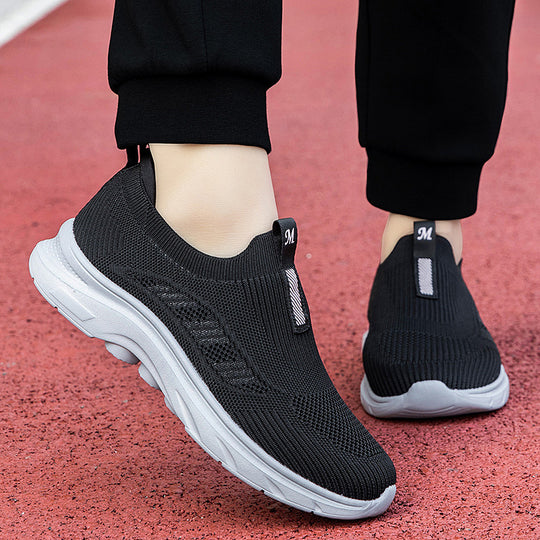 Damen Bequeme Slip-On Fitnessschuhe mit atmungsaktivem Obermaterial EB