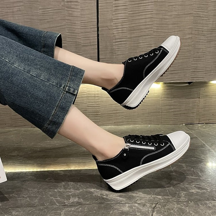 Damen modische Sneakers mit praktischem Reißverschluss und atmungsaktivem Obermaterial EB