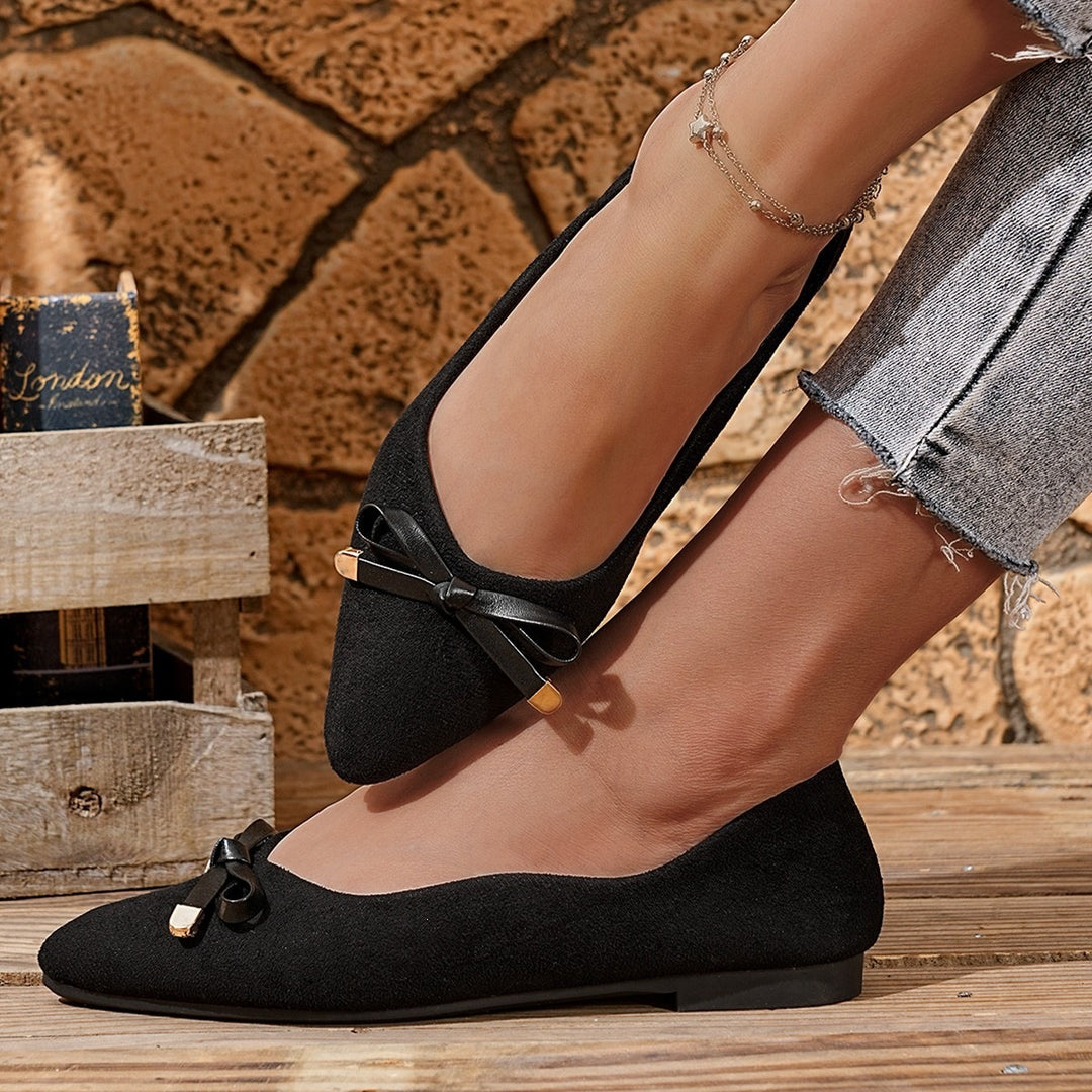 Damen Flache Ballerinas mit dekorativem Schleifen-Detail EB