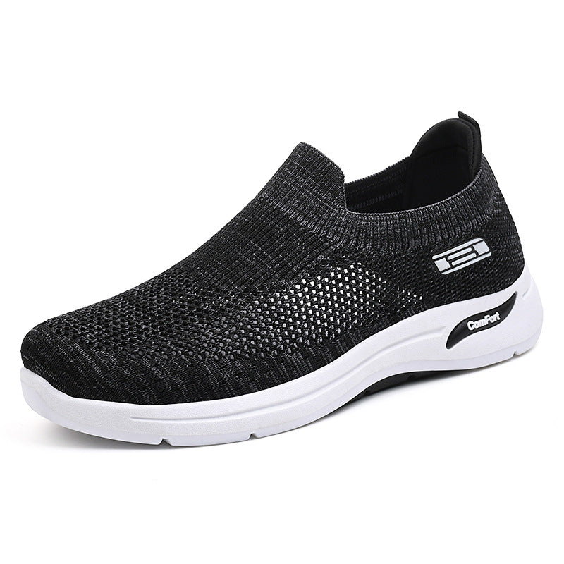 Damen nan nahtloser Strick-Slip-On Alltagswalker mit elastischem Knöchelschaft und stoßdämpfender Luftkissen-Zwischensohle EB