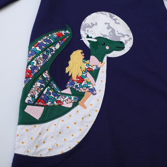 Mädchen Sweatkleid mit zauberhaftem Drachenmotiv EB