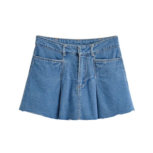 Damen Jeansrock mit lässigem A-Linien-Schnitt und dezenten Falten EB