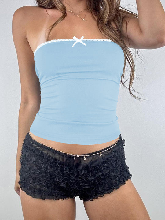 Damen Trägershirt mit Spitzenverzierung und elastischer Passform EB