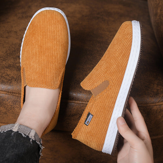 Damen Bequeme Cord-Slipper mit elastischem Einstieg EB