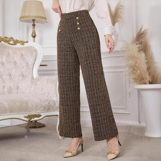 Damen Hochtaillierte Stoffhose EB