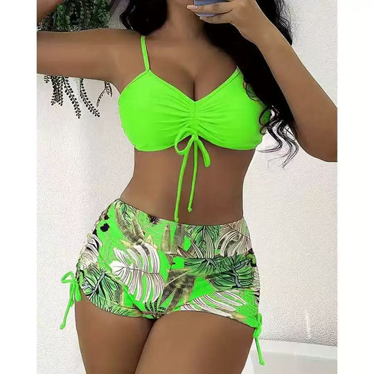 Damen Bikini-Set mit verstellbarem Oberteil und hohem Bund EB