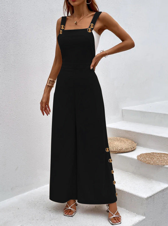 Damen Jumpsuit mit modernen Details und dekorativen Knöpfen EB