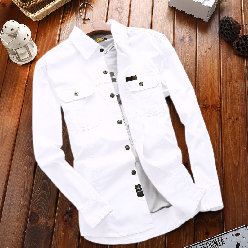 Herren nan vielseitiges Canvas-Overshirt mit Klappbrusttaschen, verstärkten Nähten und regular fit EB