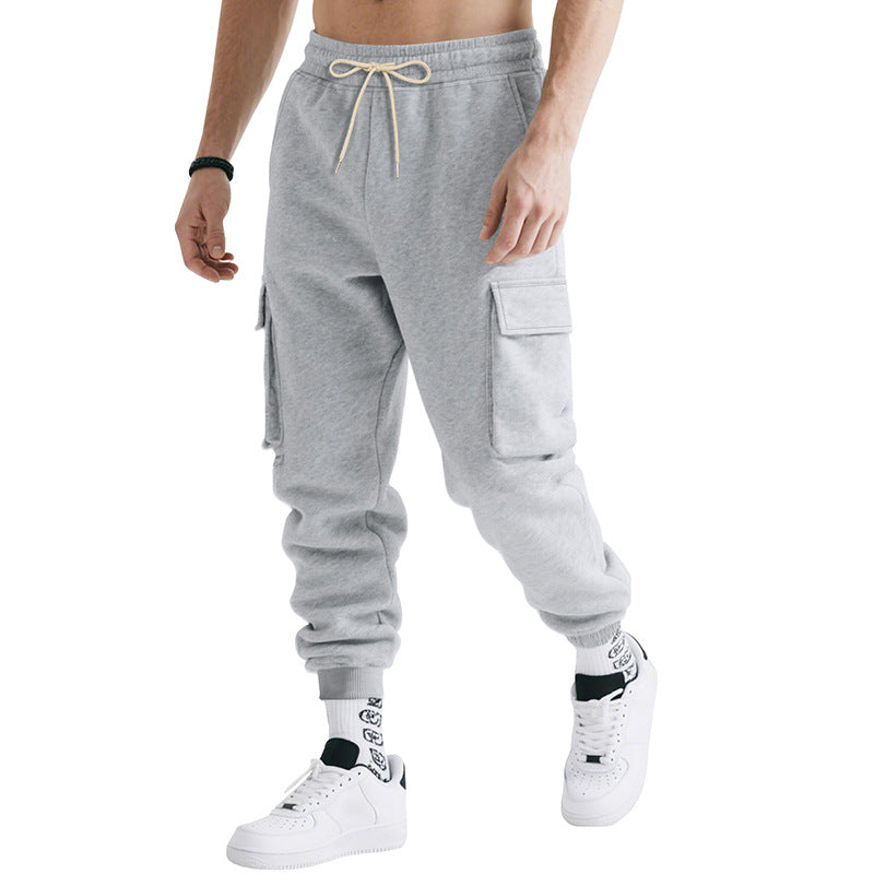 Herren Cargo-Jogginghose mit seitlichen Reißverschlusstaschen und elastischem Bund EB