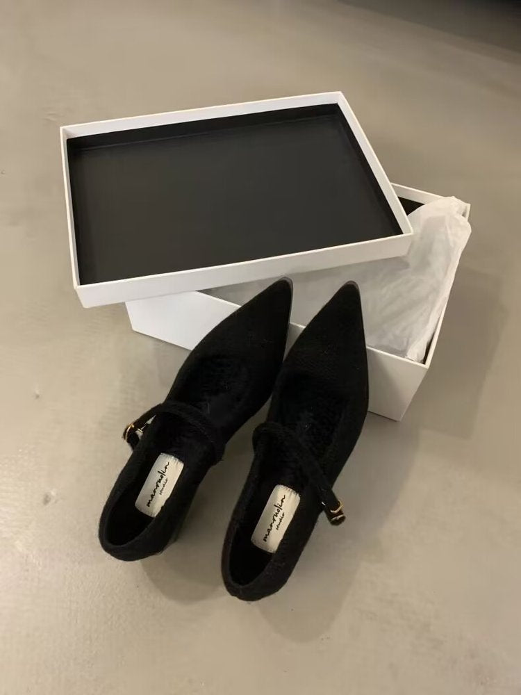 Damen elegante Ballerina-Schuhe mit modischem Riemchen und komfortabler Innensohle EB