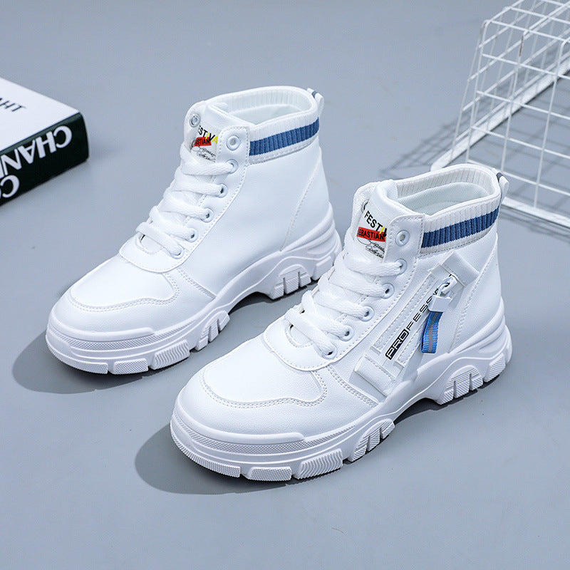 Damen Hohe Sneakers mit modischem Reißverschluss und atmungsaktivem Innenfutter EB