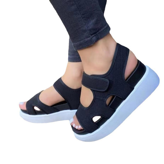 Damen Sportliche und farbenfrohe Sandalen mit Velcro-Verschluss EB