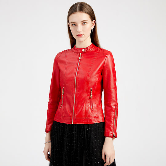 Damen modische Faux jacke mit minimalistischen Akzenten EB