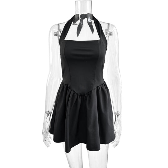 Damen Hochgeschlossenes Minikleid mit voluminösem Rock EB