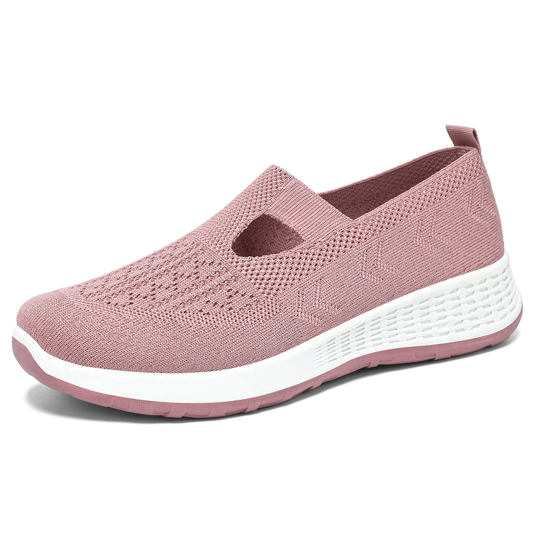 Damen Atmungsaktive Slip-On Freizeitschuhe mit elastischem Einschlupf und dämpfender Sohle EB