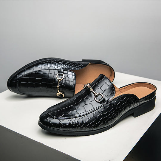 Damen Elegante Mokassins mit Premium-Krokodil-Leder und goldenen Akzenten EB