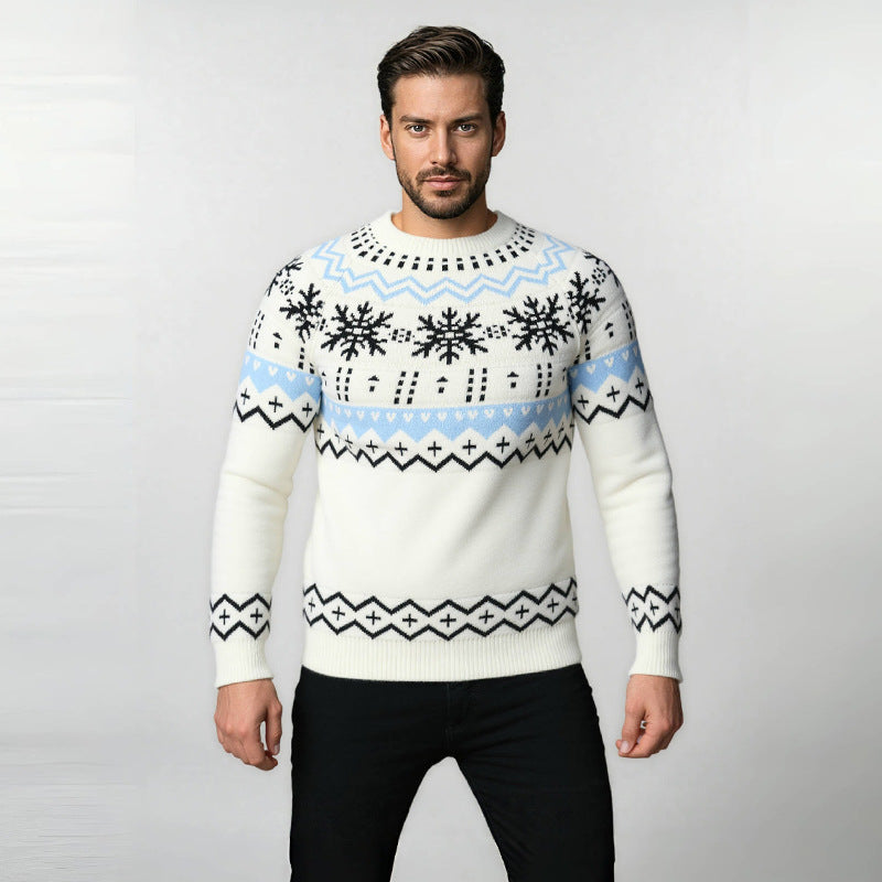 Herren Strickpullover mit winterlichem Muster EB