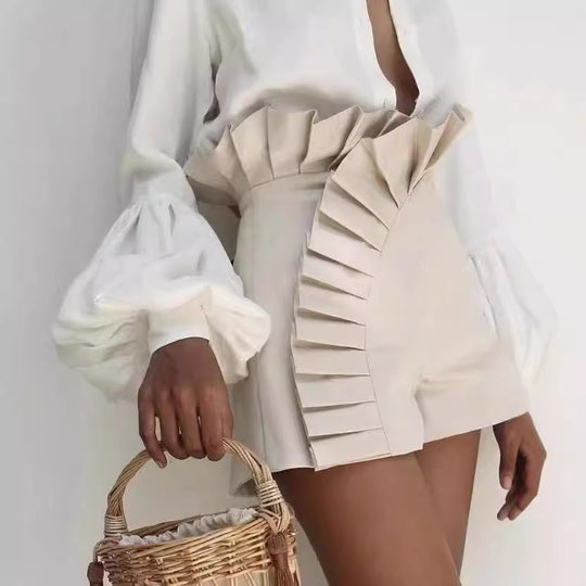 Damen Rüschenshorts mit asymmetrischem Schnitt EB
