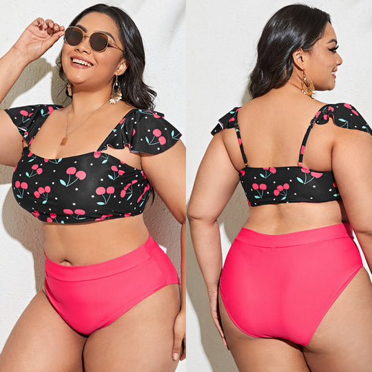 Damen Tankini-Set mit voluminösen Rüschendetails und hochwertigem Schnitt EB