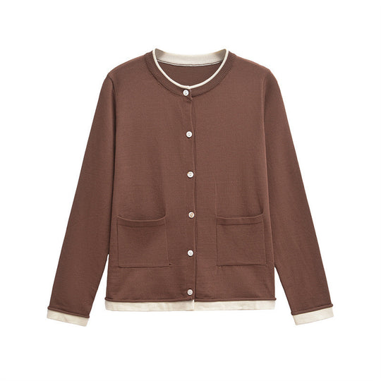 Damen Bequeme Strickjacke mit Taschen EB