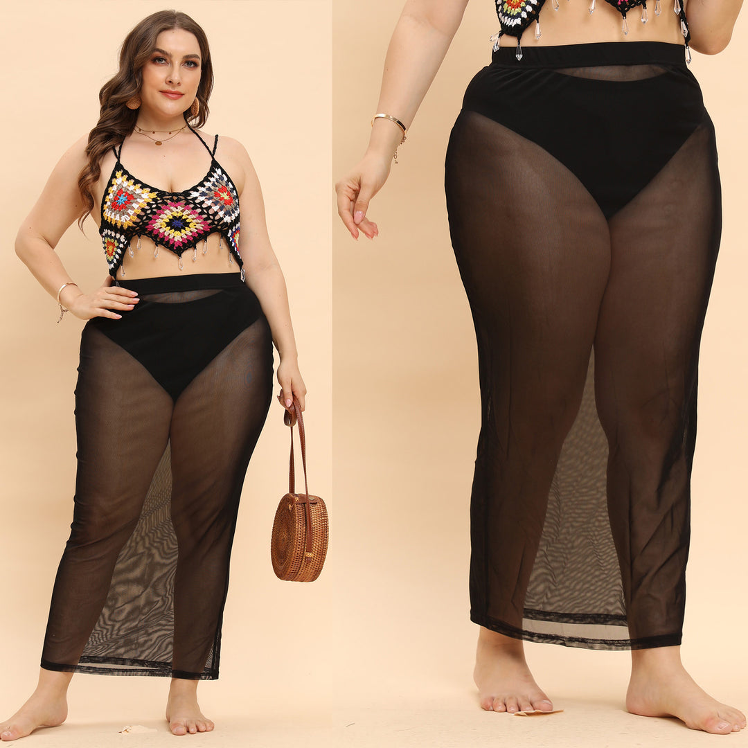 Damen transparente Strandlänge Sarong EB