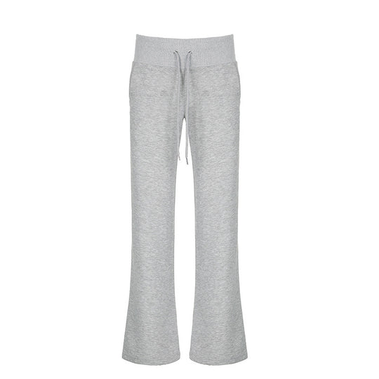 Damen Flared Sweatpants mit elastischem Bund und verstellbarem Kordelzug EB