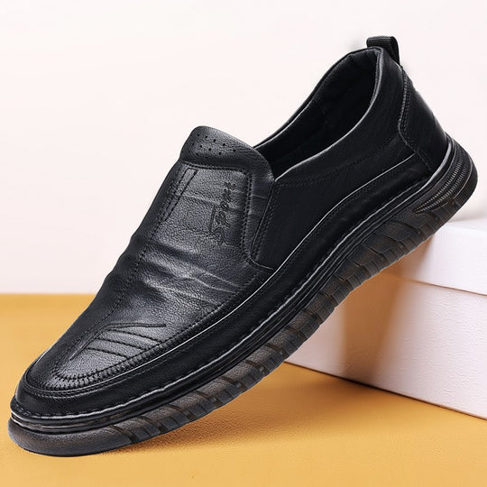 Damen Elegante Slip-On Lederschuhe mit rutschfester Sohle EB