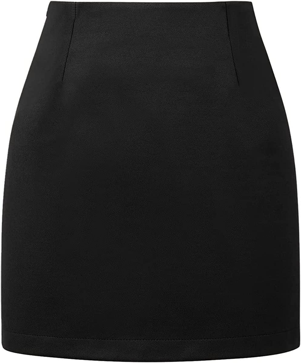 Damen Karierter Minirock mit hohem Bund und seitlichen Eingrifftaschen EB