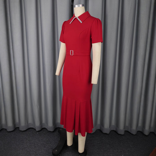 Damen figurbetontes Abendkleid mit Rüschen und eleganter Ausstattung EB