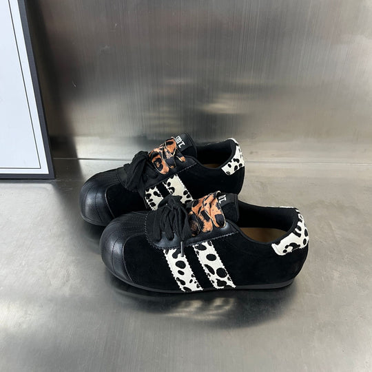 Damen Sneakers im angesagten Tierdruck-Design mit hochwertigem Wildleder und robustem Gummifußbett EB