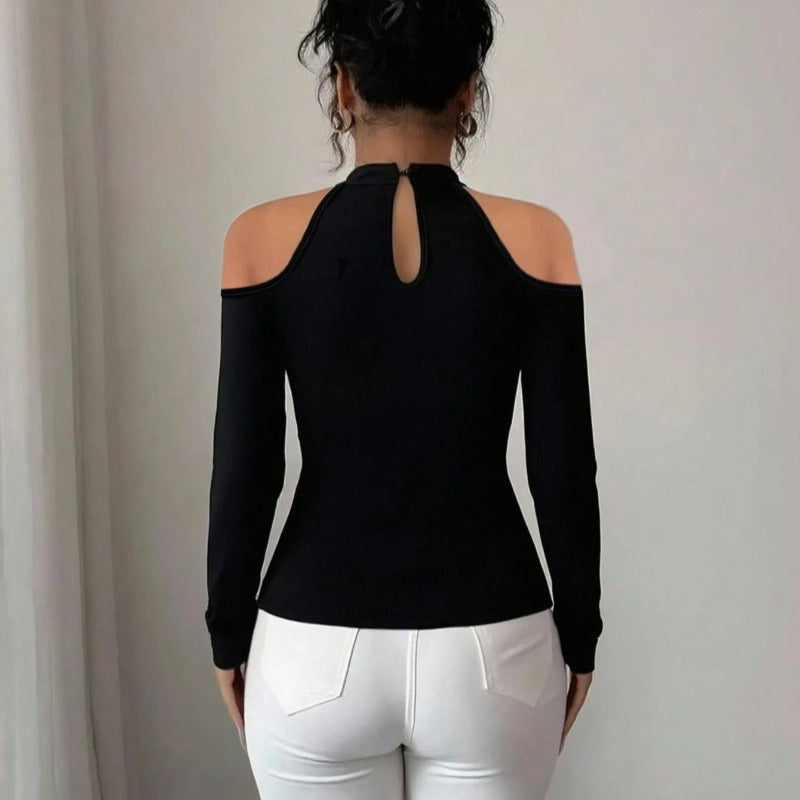 Damen Oberteil mit transparenten Spitzendetails und elegantem Schnitt EB