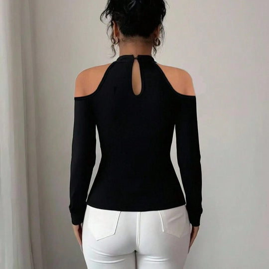 Damen Oberteil mit transparenten Spitzendetails und elegantem Schnitt EB