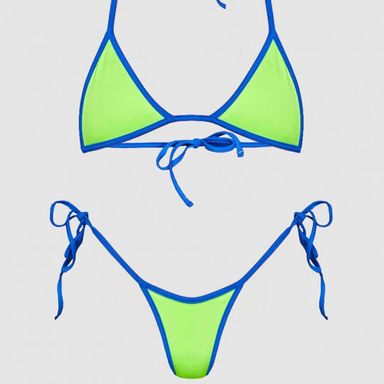 Damen Triangelbikini mit sportlichen Schnürdetails und offenen Seiten EB