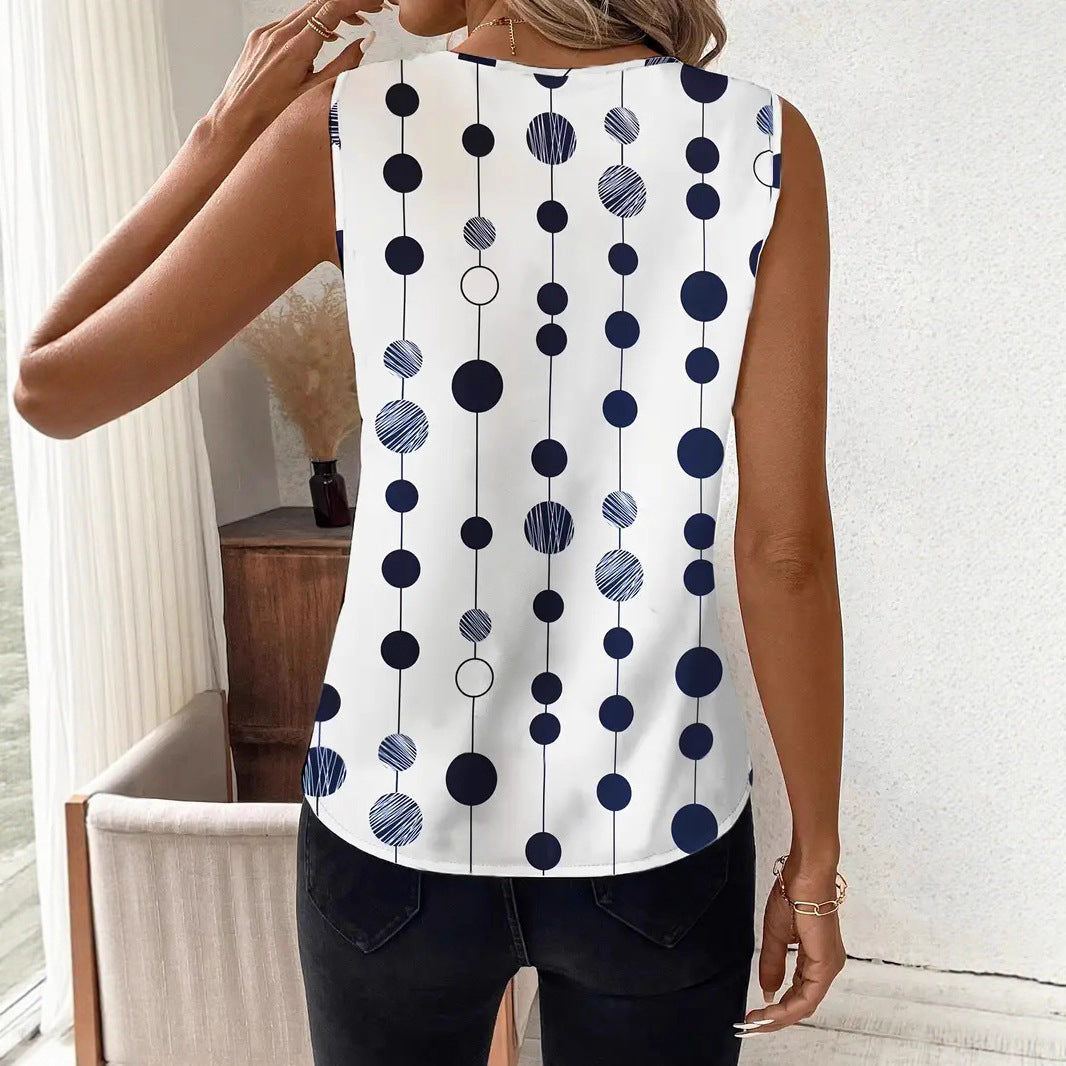 Damen modisches V-Ausschnitt Top EB
