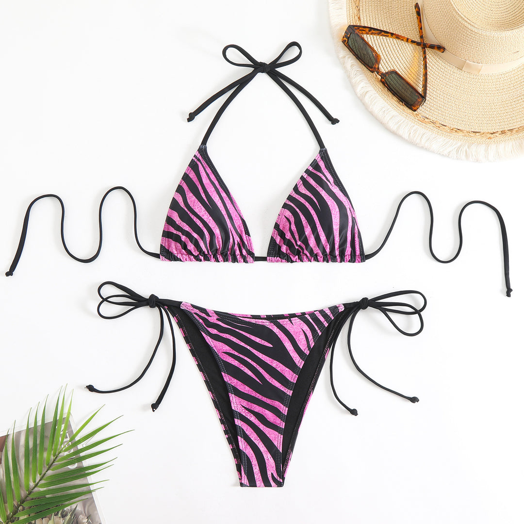 Damen Triangel-Bikini mit verstellbaren Schnürdetails EB