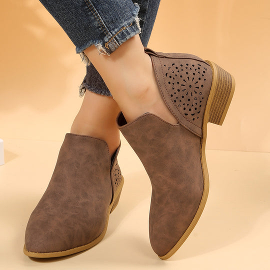 Damen Elegante Ankle Boots mit luftiger Lochmuster-Optik EB