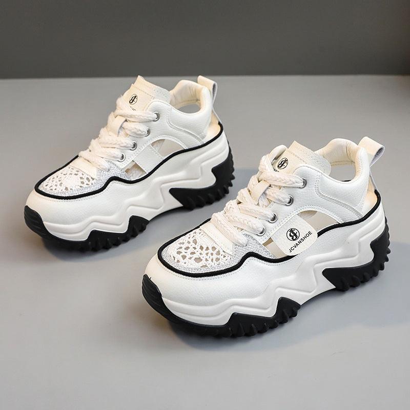 Damen Modische Chunky Sneakers mit luftdurchlässigem Obermaterial EB