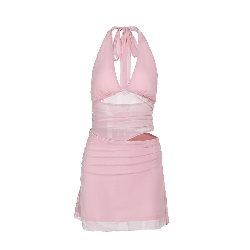 Damen schulterfreies Badeanzugkleid mit sexy Wickeldesign und figurformender Silhouette EB