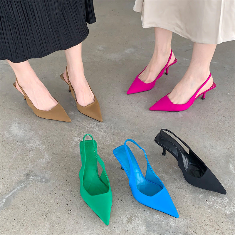 Damen Slingback-Pumps mit Spitze und elastischem Riemendesign EB