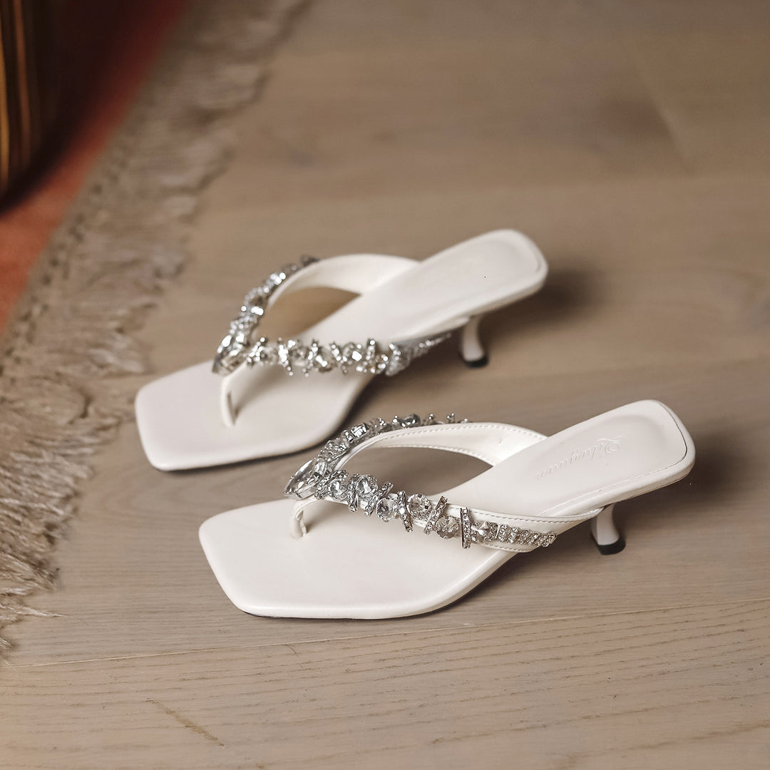 Damen elegante Riemchen-Sandaletten mit verzierten Glitzerdetails EB