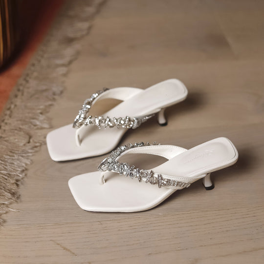 Damen elegante Riemchen-Sandaletten mit verzierten Glitzerdetails EB
